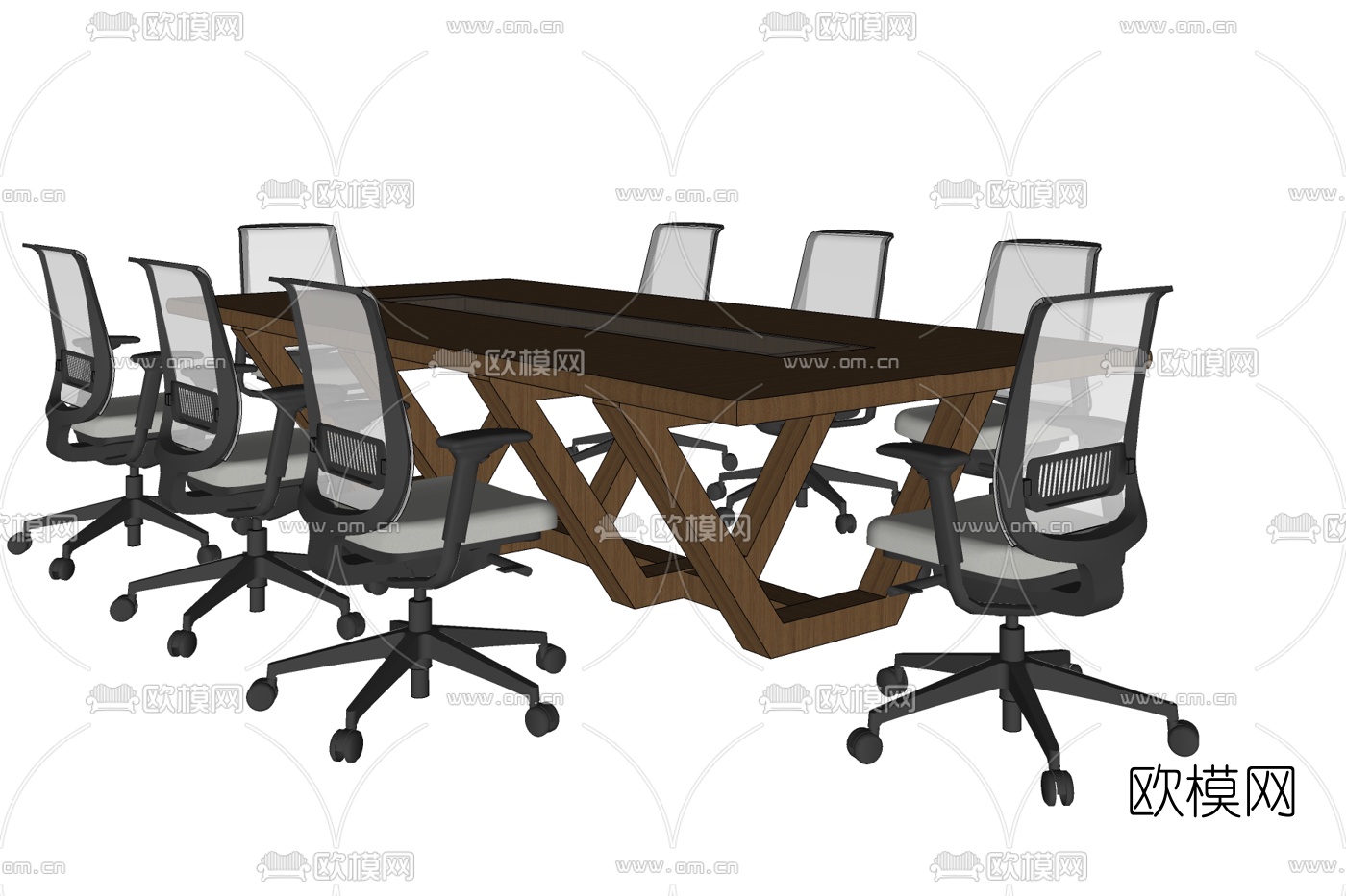 现代会议台免费su模型下载