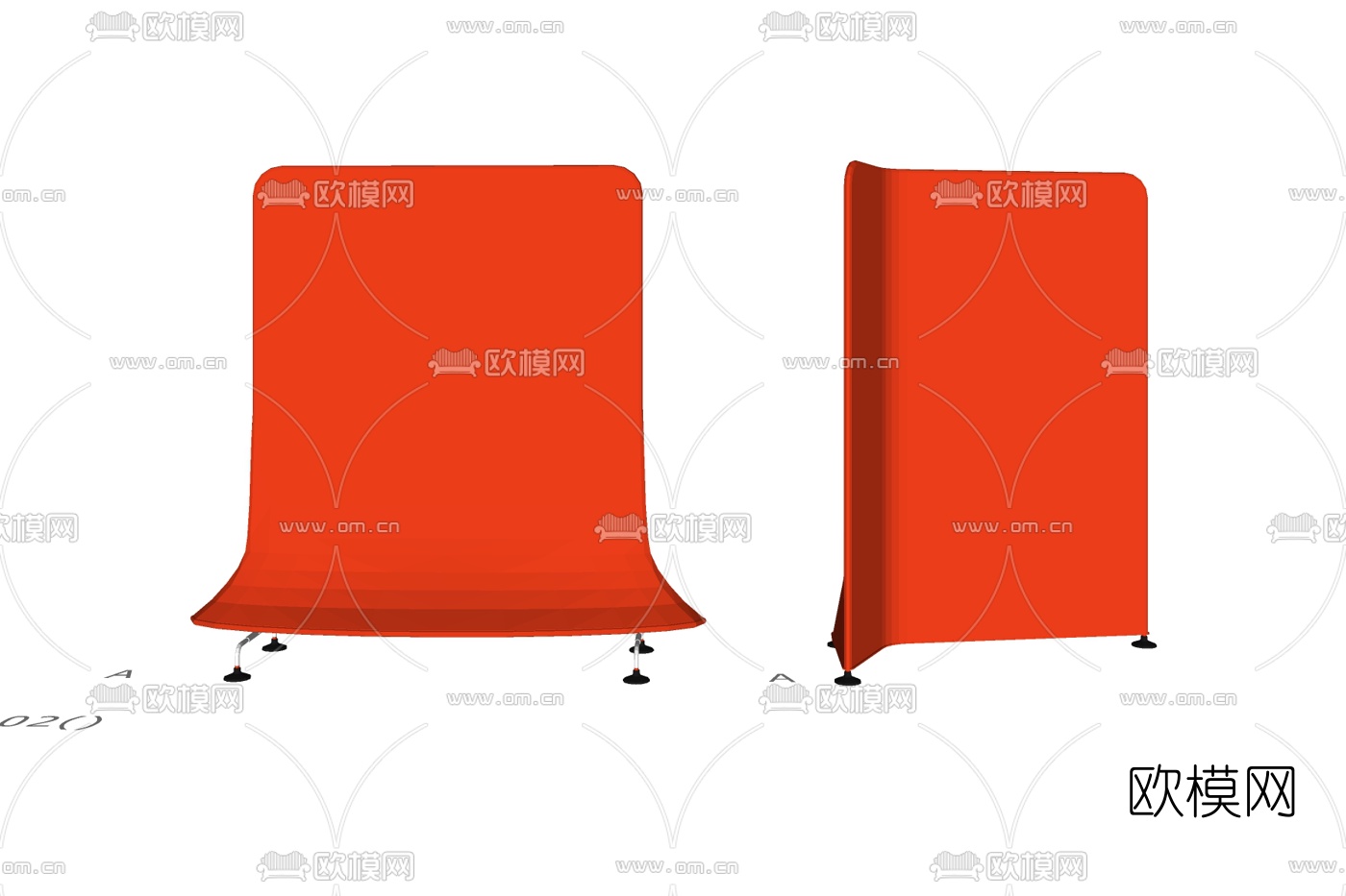 后现代布艺屏风免费su模型下载