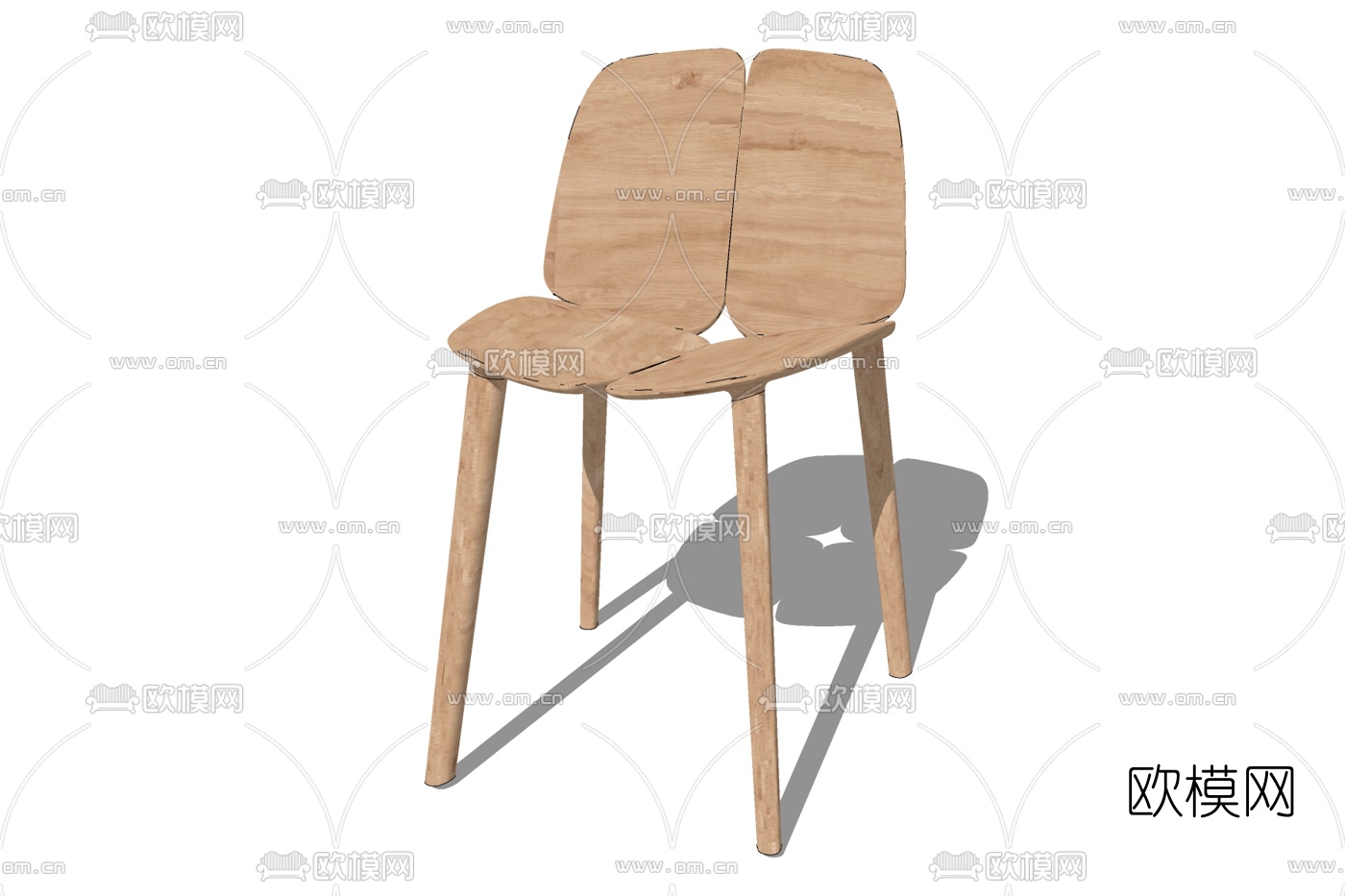现代实木单椅免费su模型下载