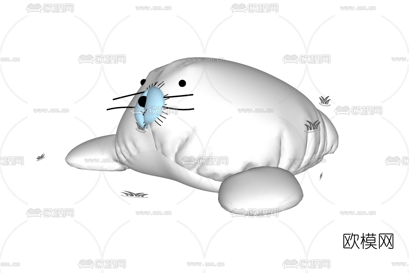 现代布艺海豹玩具免费su模型下载