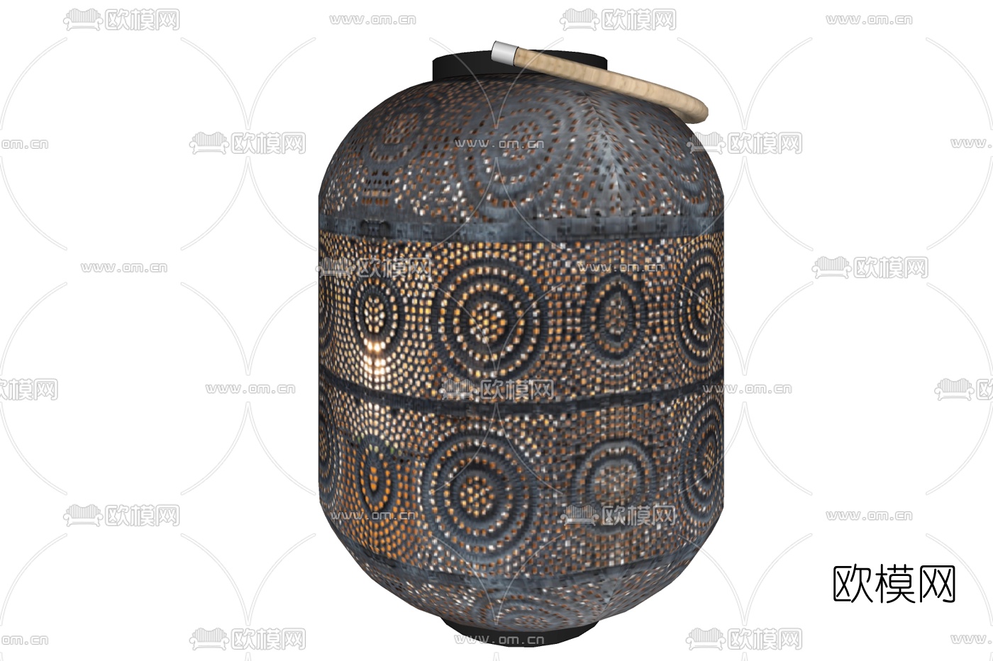 欧式镶钻铜罐免费su模型下载