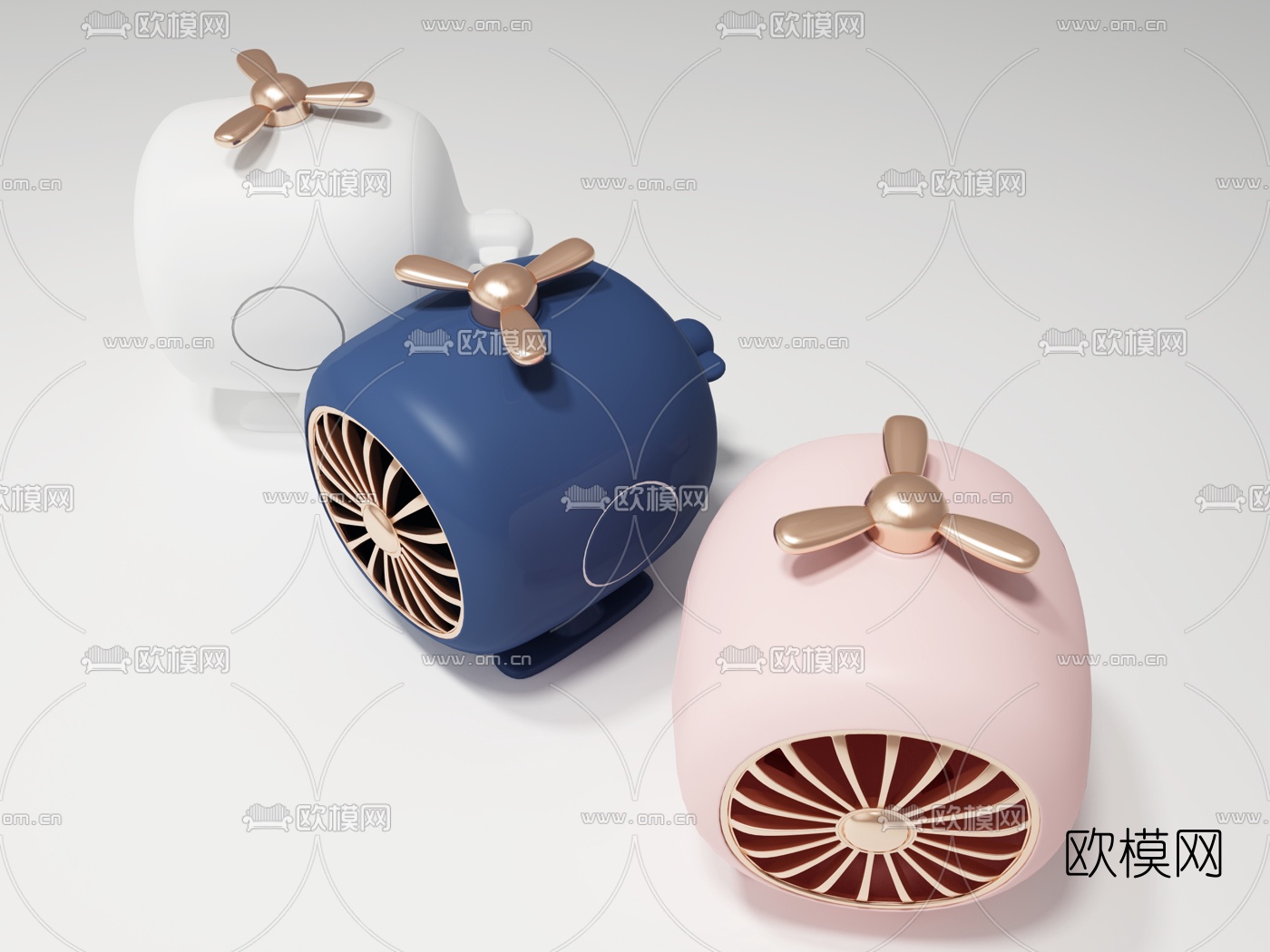 现代直升飞机蓝牙迷你小音箱3d模型下载（渲染图2）