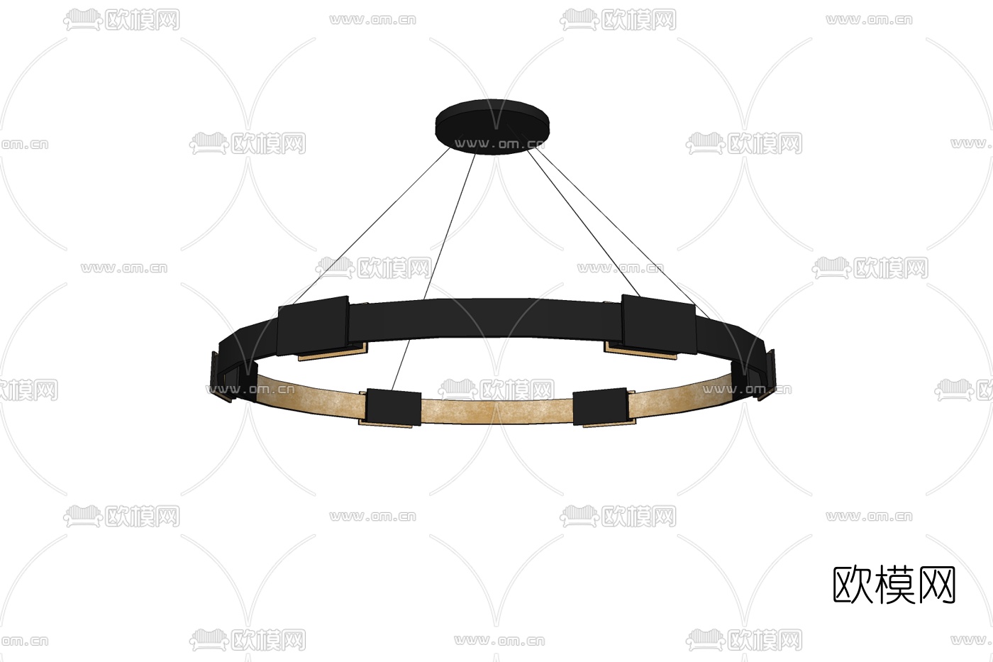 现代金属吊灯免费su模型下载