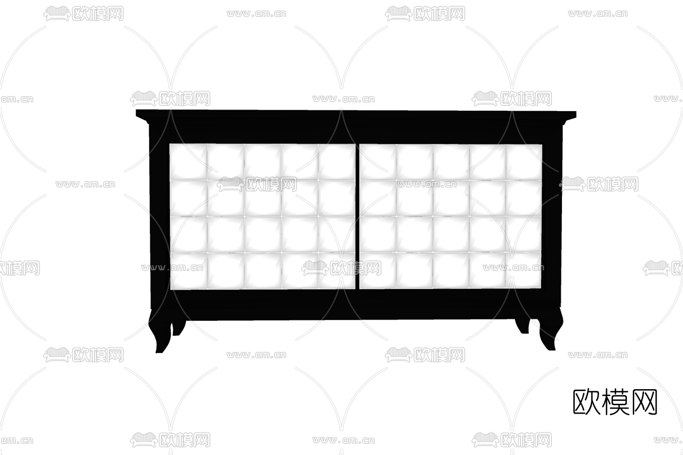 简欧实木边柜免费su模型下载