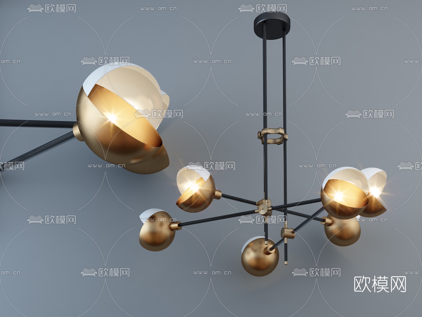 现代金属吊灯3d模型