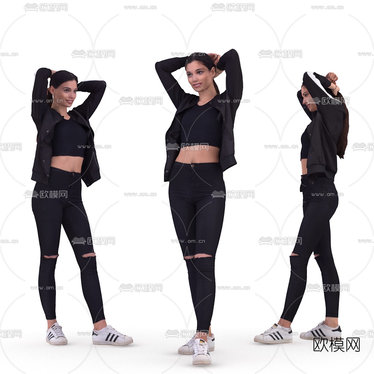 现代站姿女士人物3d模型