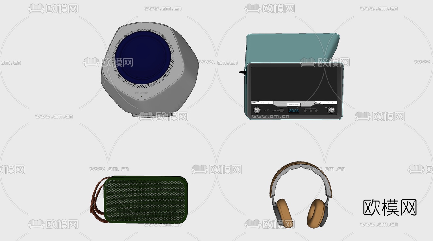 现代耳机音响su模型