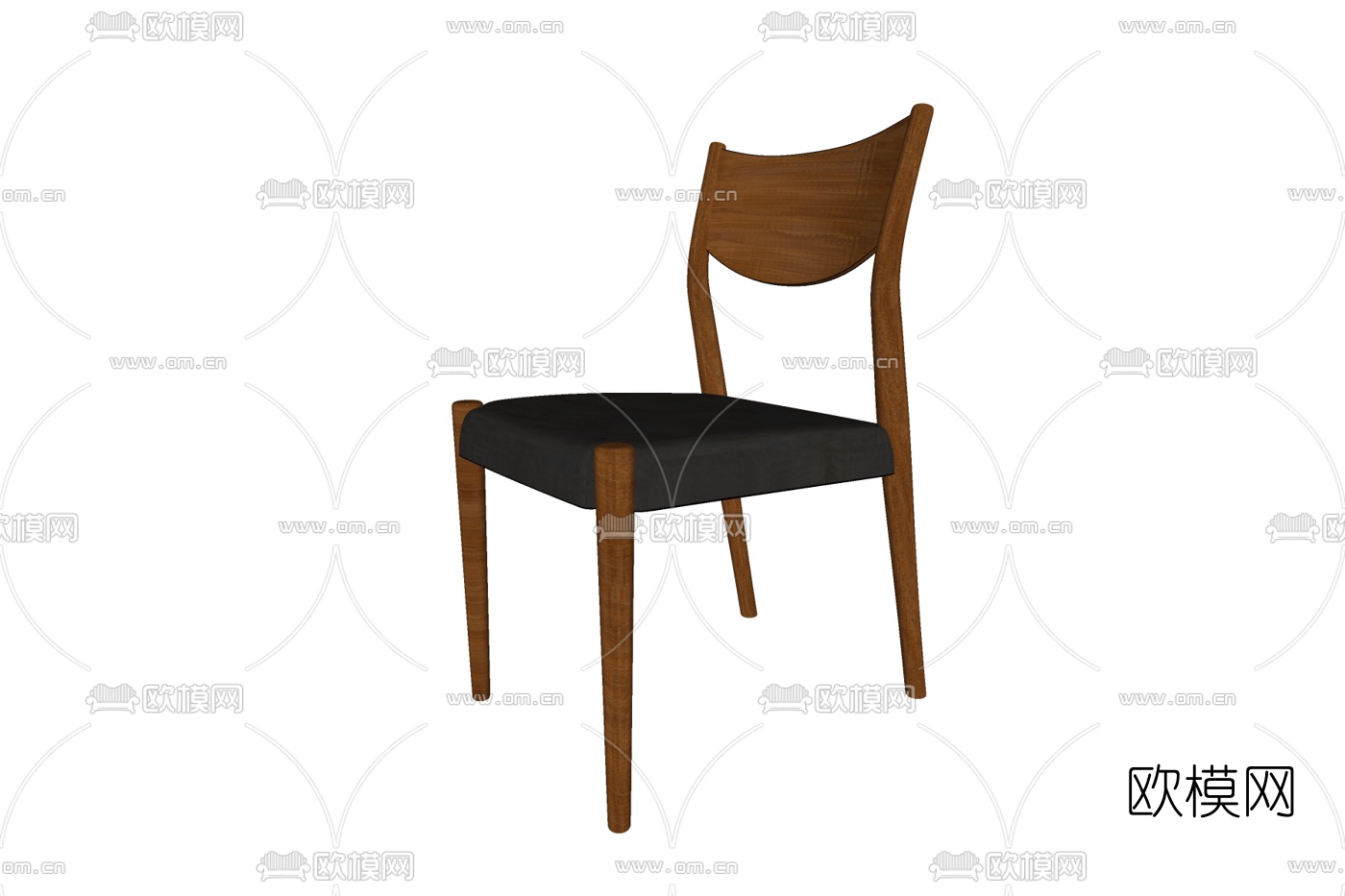 现代实木单椅免费su模型下载