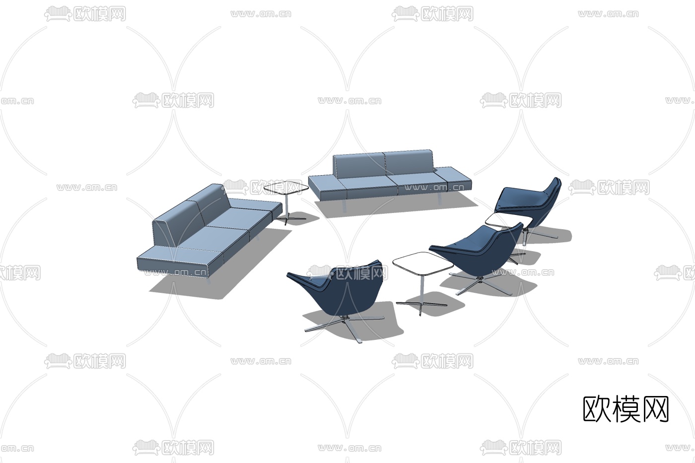 现代休闲沙发免费su模型下载