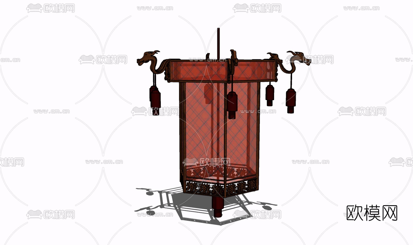 中式宫灯免费su模型下载