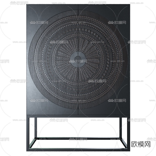 东南亚实木斗柜3d模型