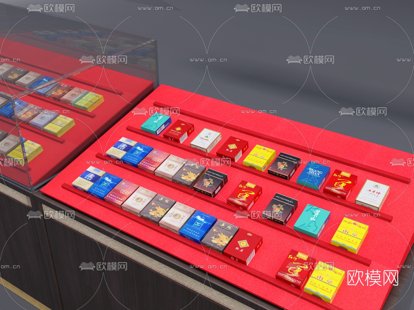 现代香烟专卖店收银台3d模型