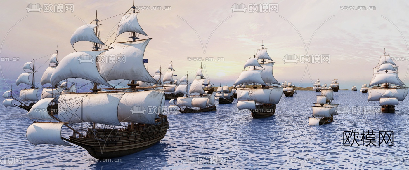 欧式复古帆船3d模型