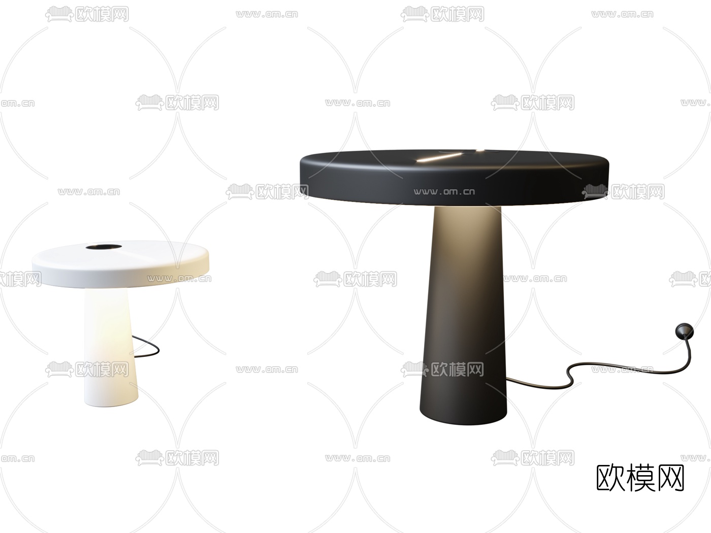 现代蘑菇形台灯3d模型