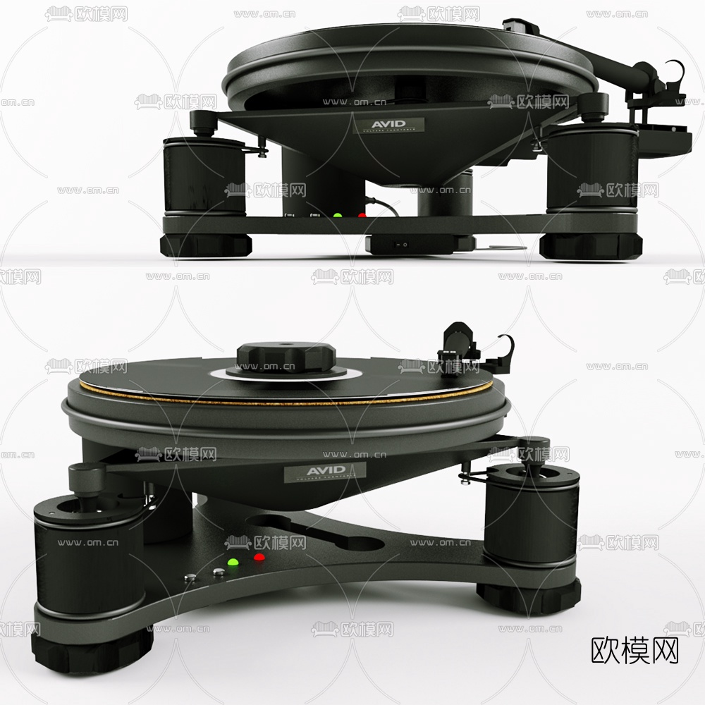 现代黑胶唱片播放器3d模型