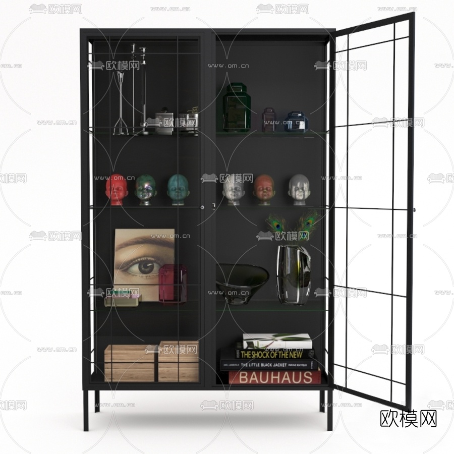现代金属装饰架组合3d模型