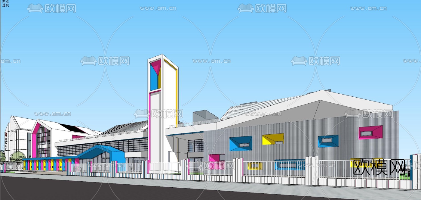 现代幼儿园su模型下载（渲染图5）