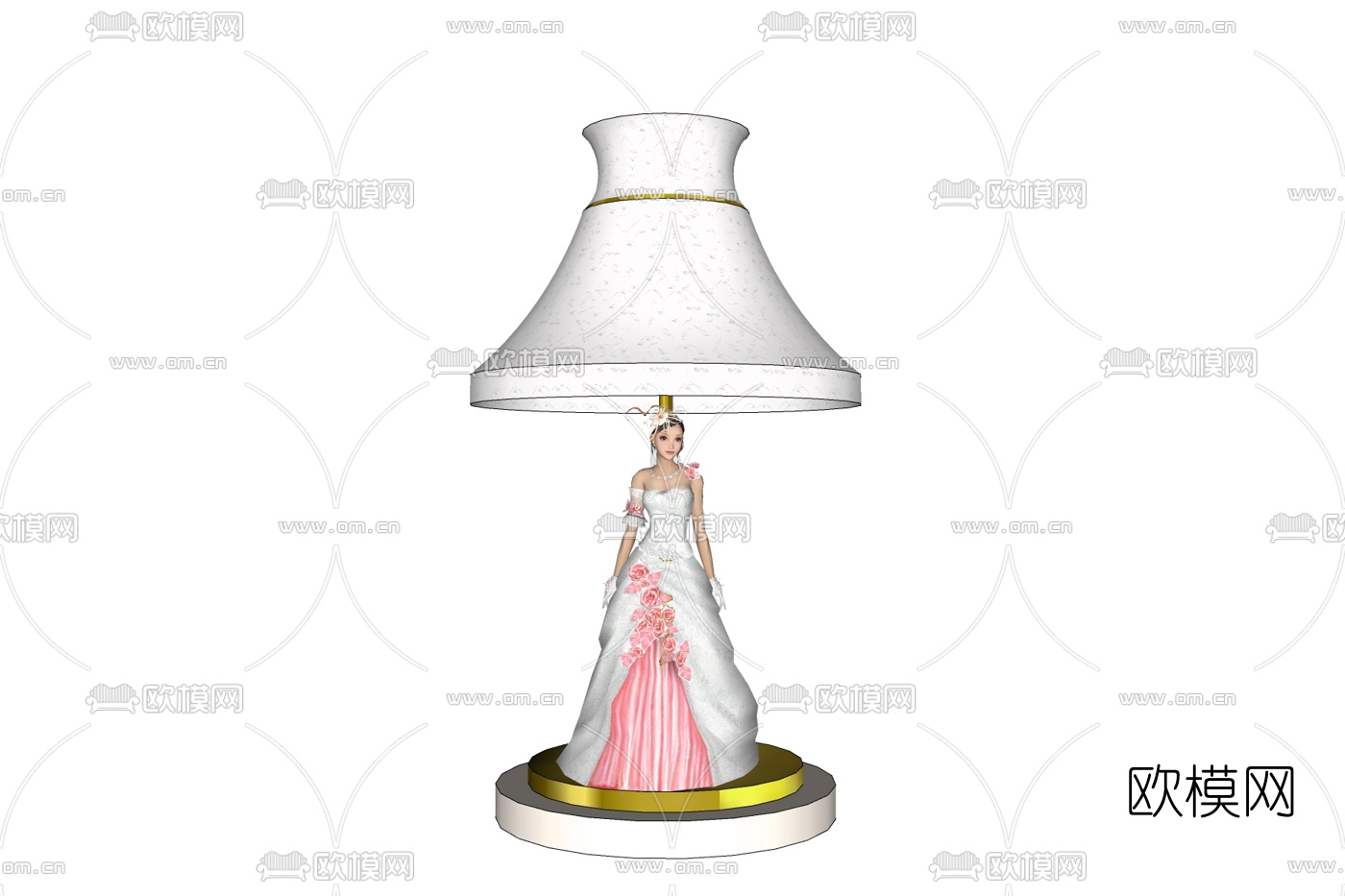 欧式金属台灯免费su模型下载