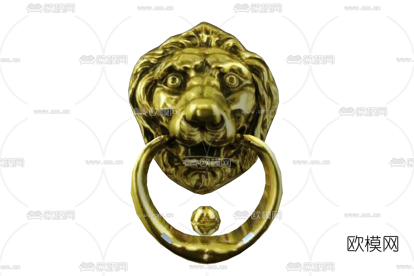 中式青铜狮子头门拉手免费su模型下载