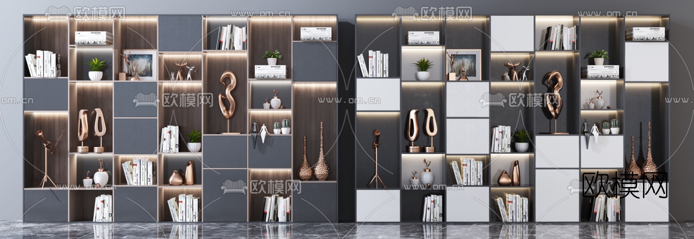 现代轻奢装饰柜3d模型下载