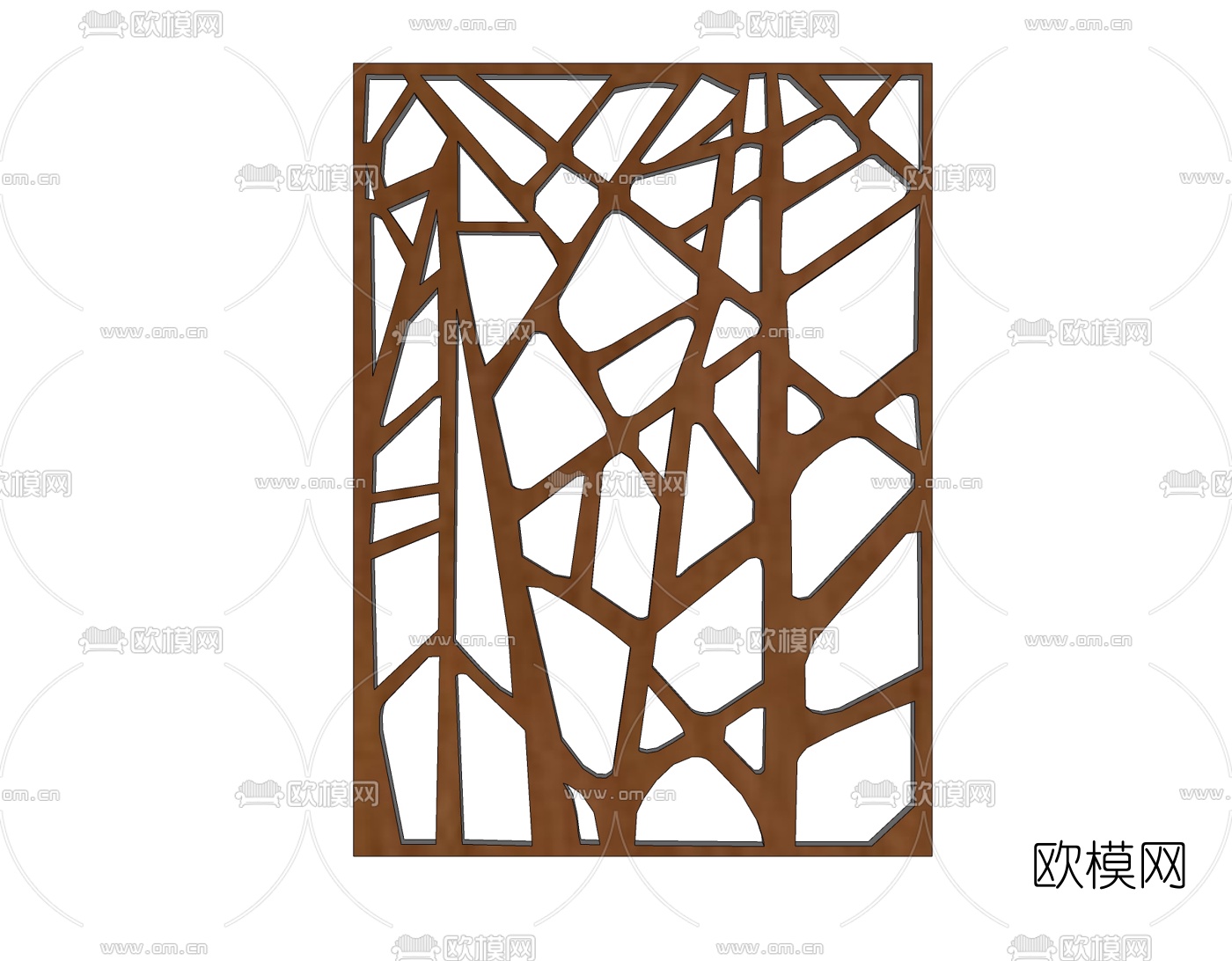 现代实木隔断免费su模型下载