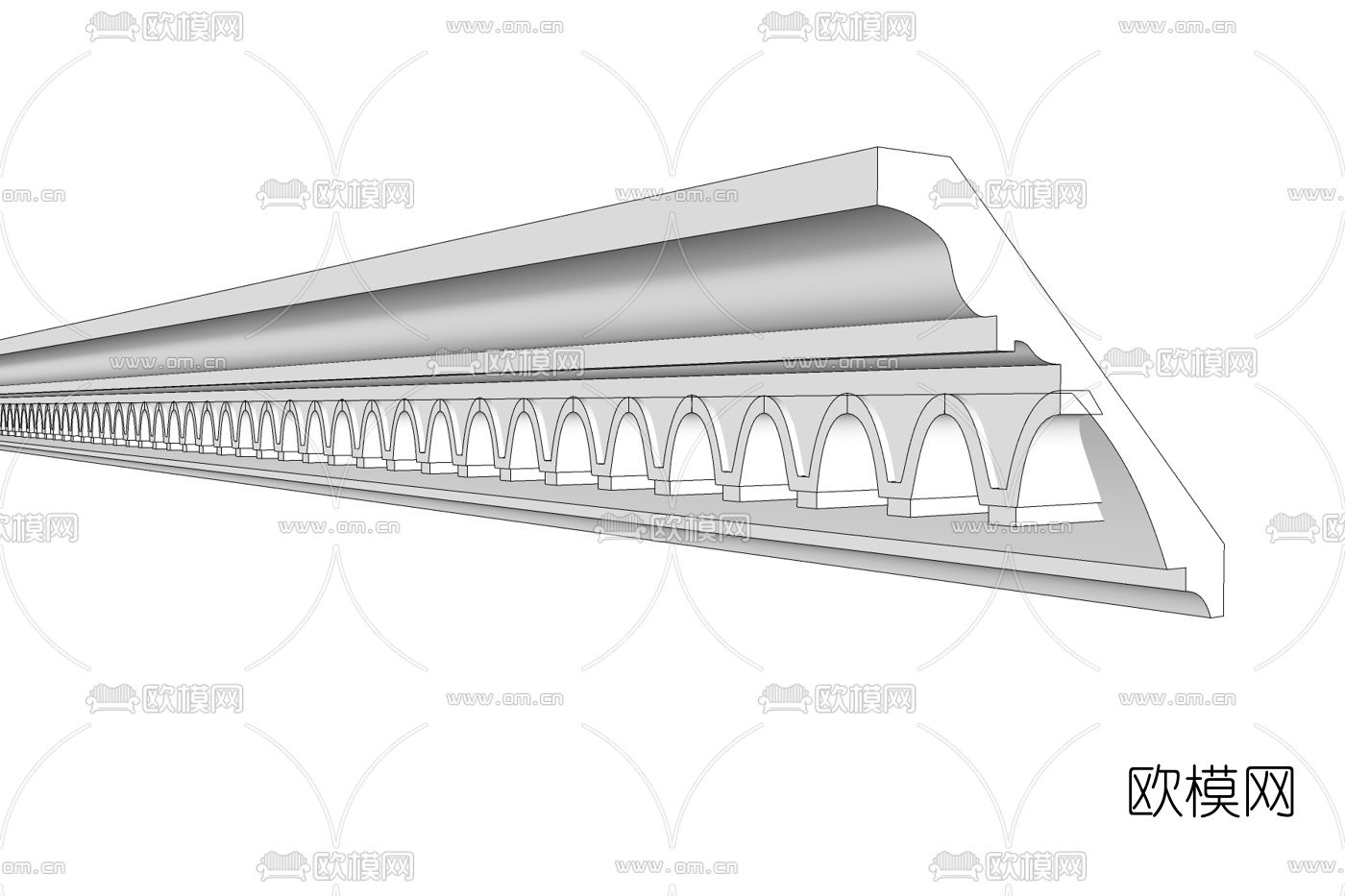 现代石膏线条免费su模型下载