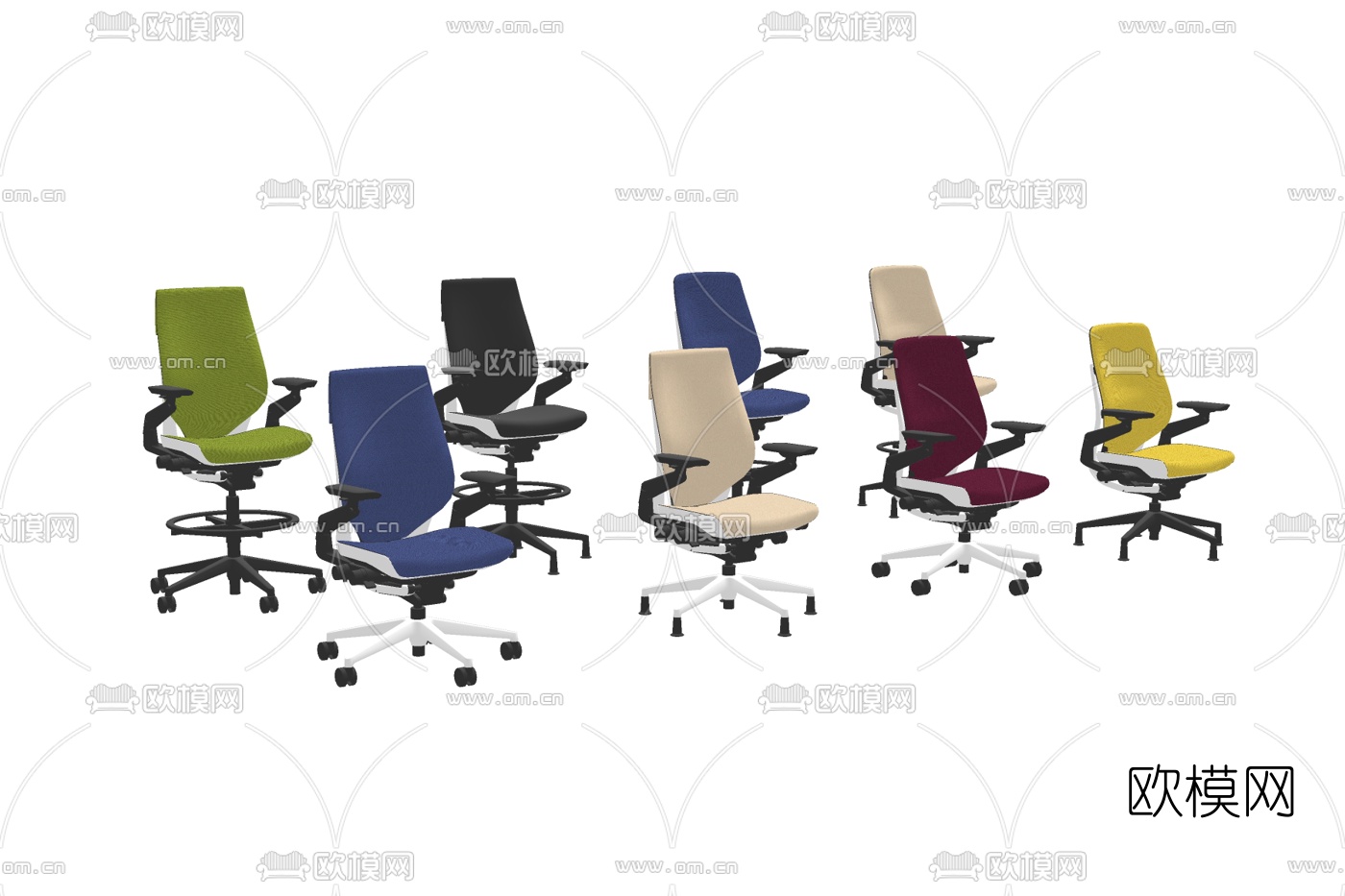 现代网格办公椅免费su模型下载
