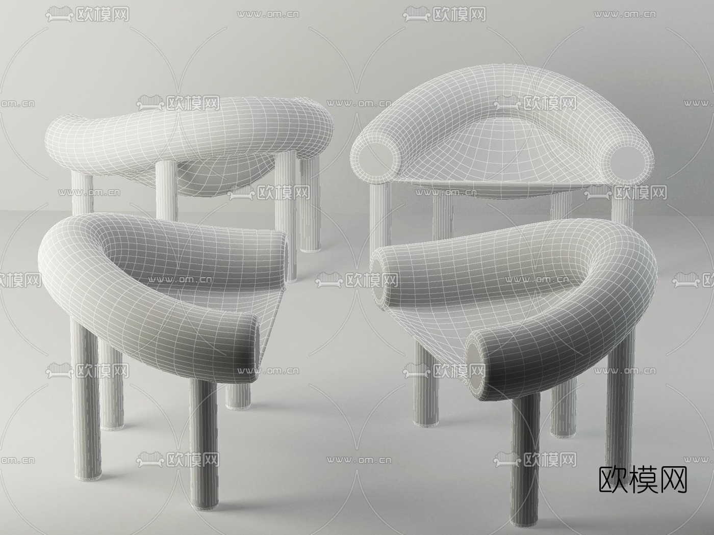 现代简约时尚造型凳子3d模型