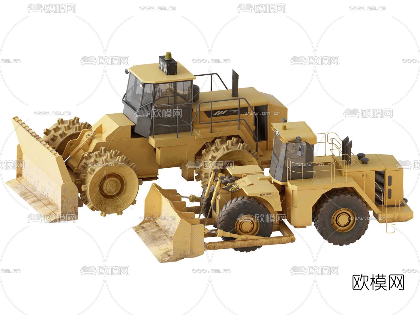 现代铲车推土机3d模型下载