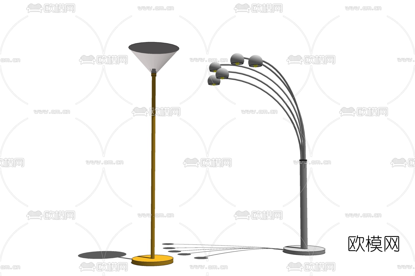 现代金属路灯免费su模型下载