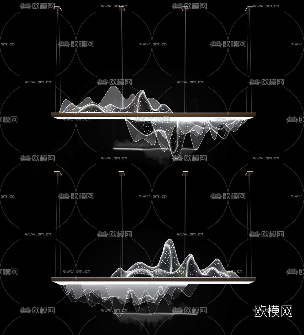 新中式艺术装饰灯3d模型