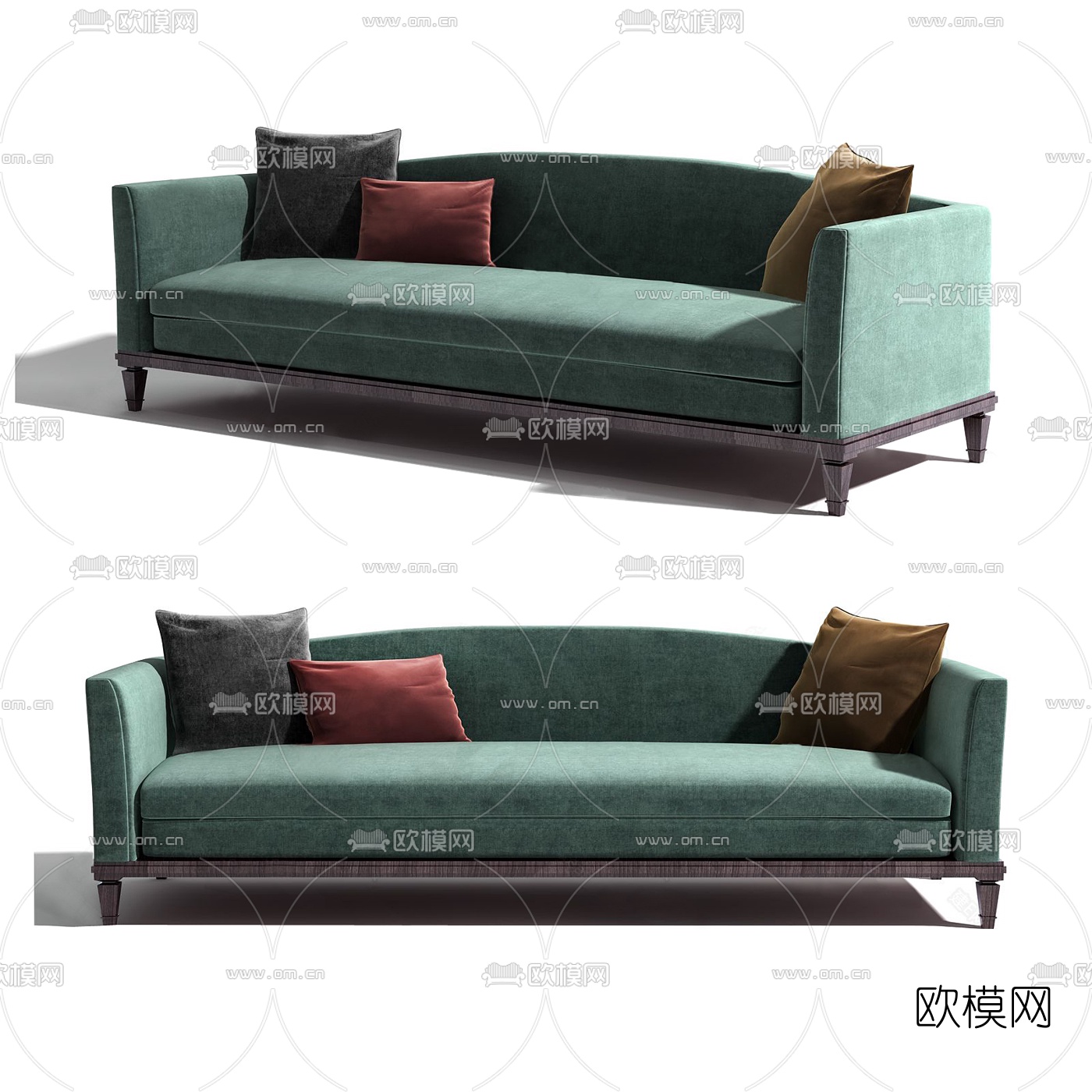 现代绒布双人沙发3d模型下载
