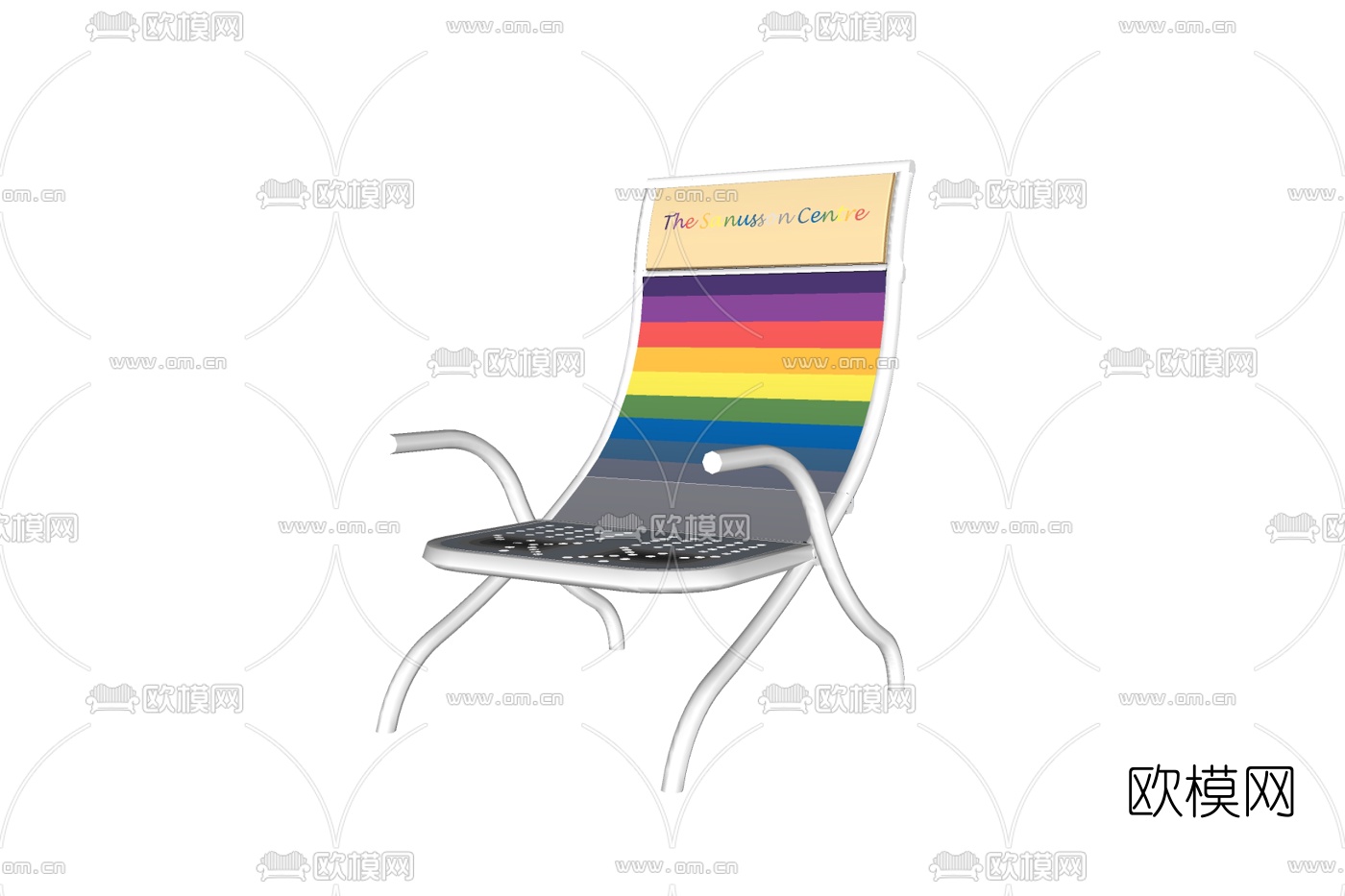 现代铁艺休闲椅免费su模型下载