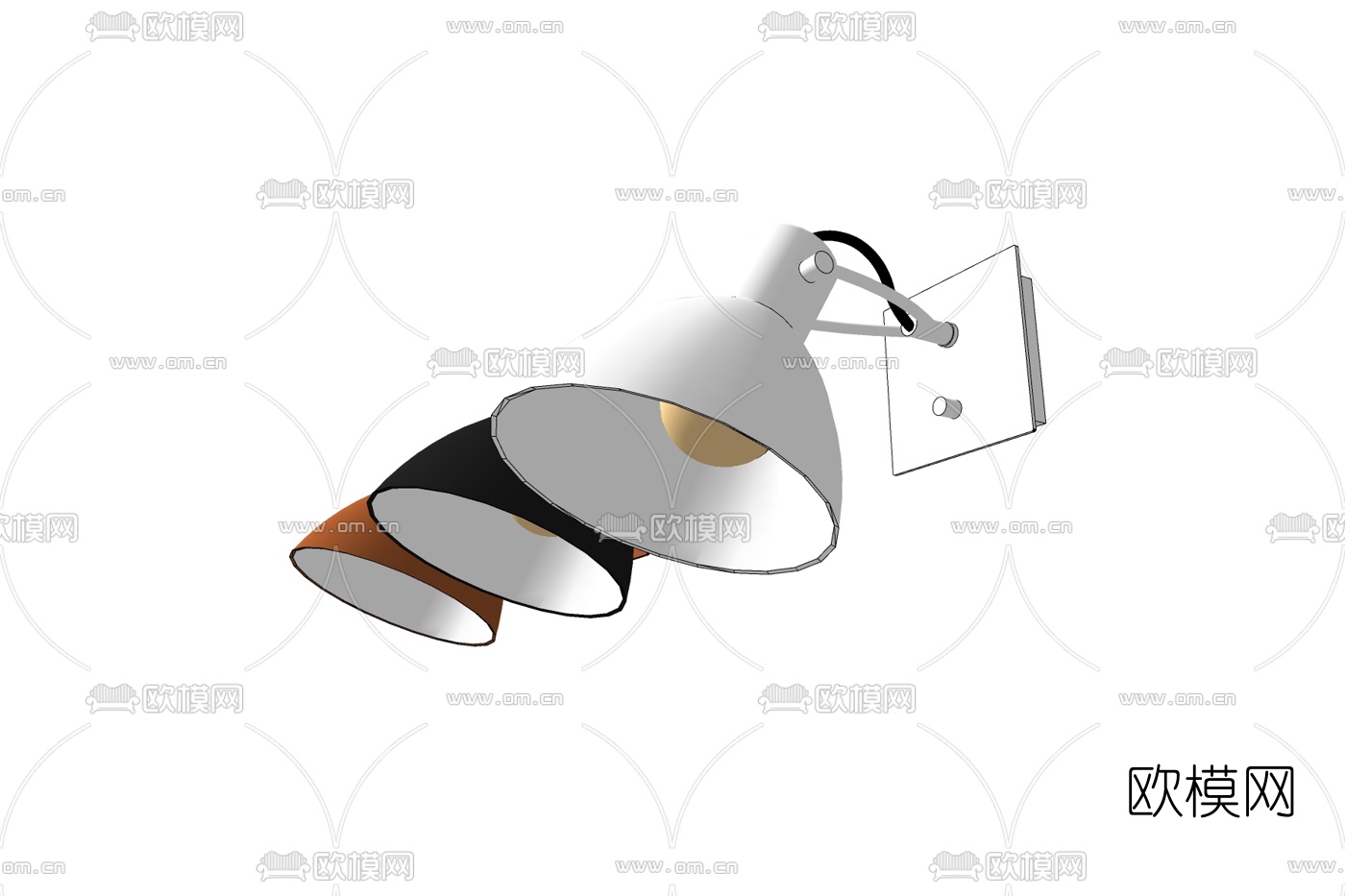 现代金属壁灯免费su模型下载