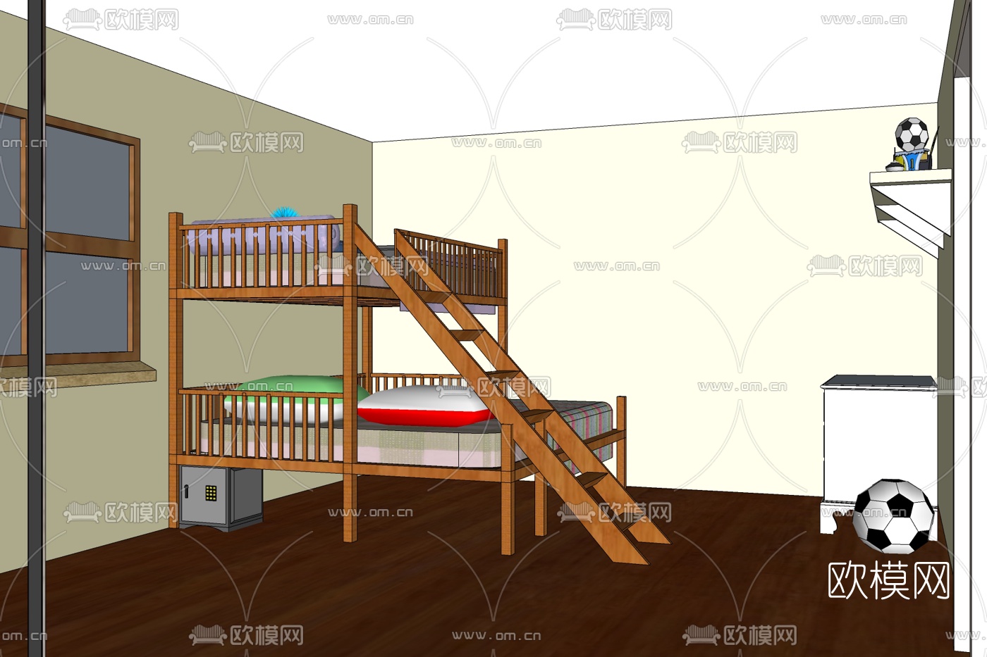 北欧儿童房免费su模型下载
