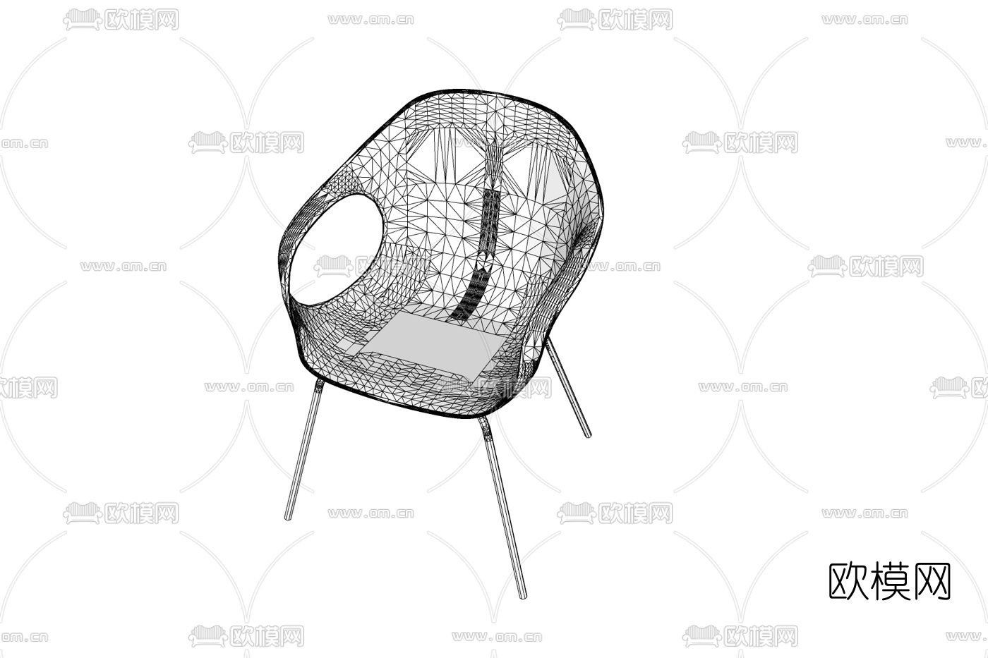 现代休闲椅免费su模型下载