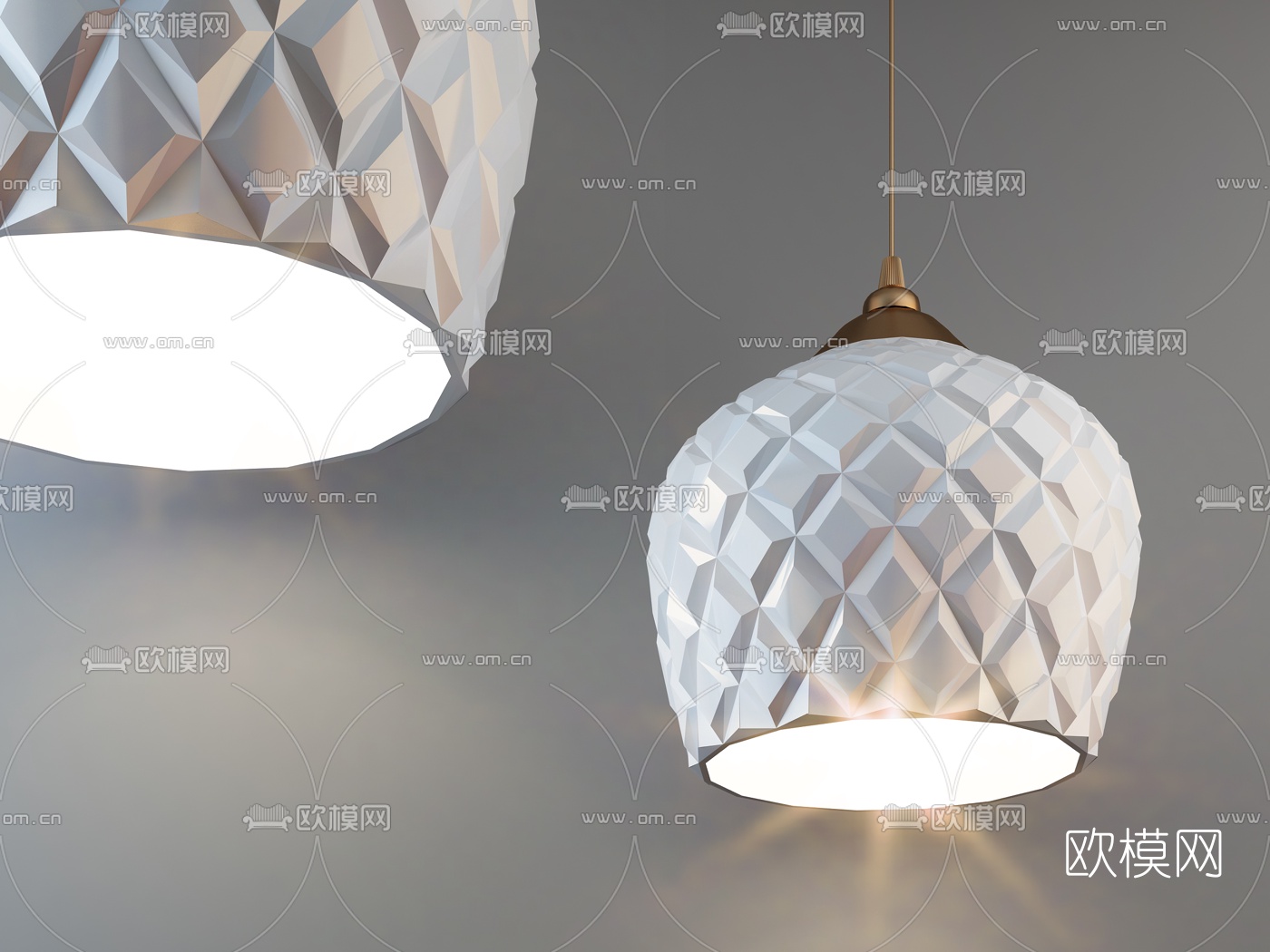 现代白色吊灯3d模型下载_ID10122088_3dmax免费模型-欧模网