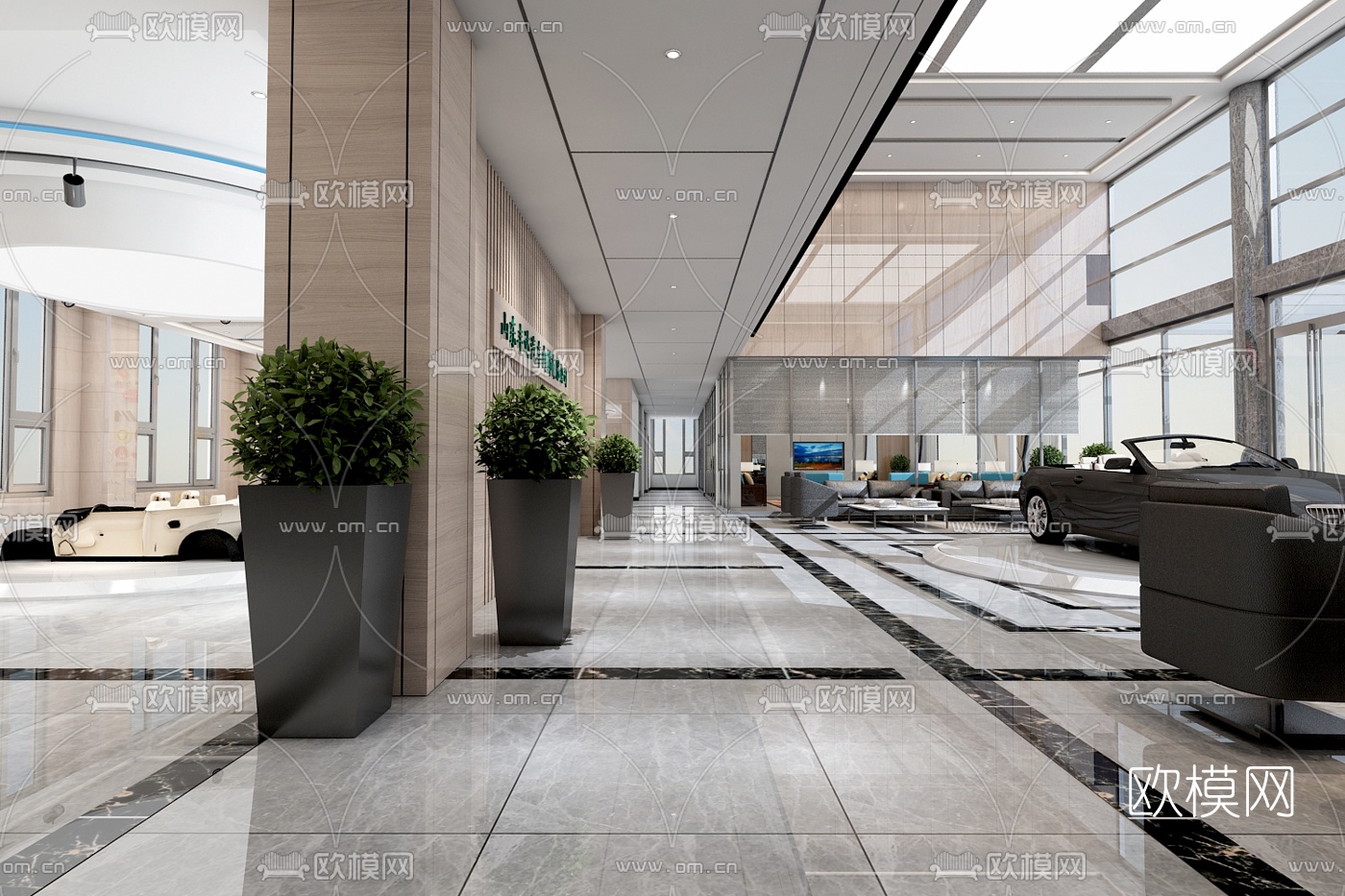 现代办公室免费3d模型下载（渲染图4）