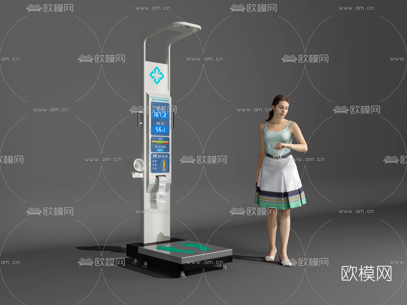 现代医疗电子体质秤3d模型
