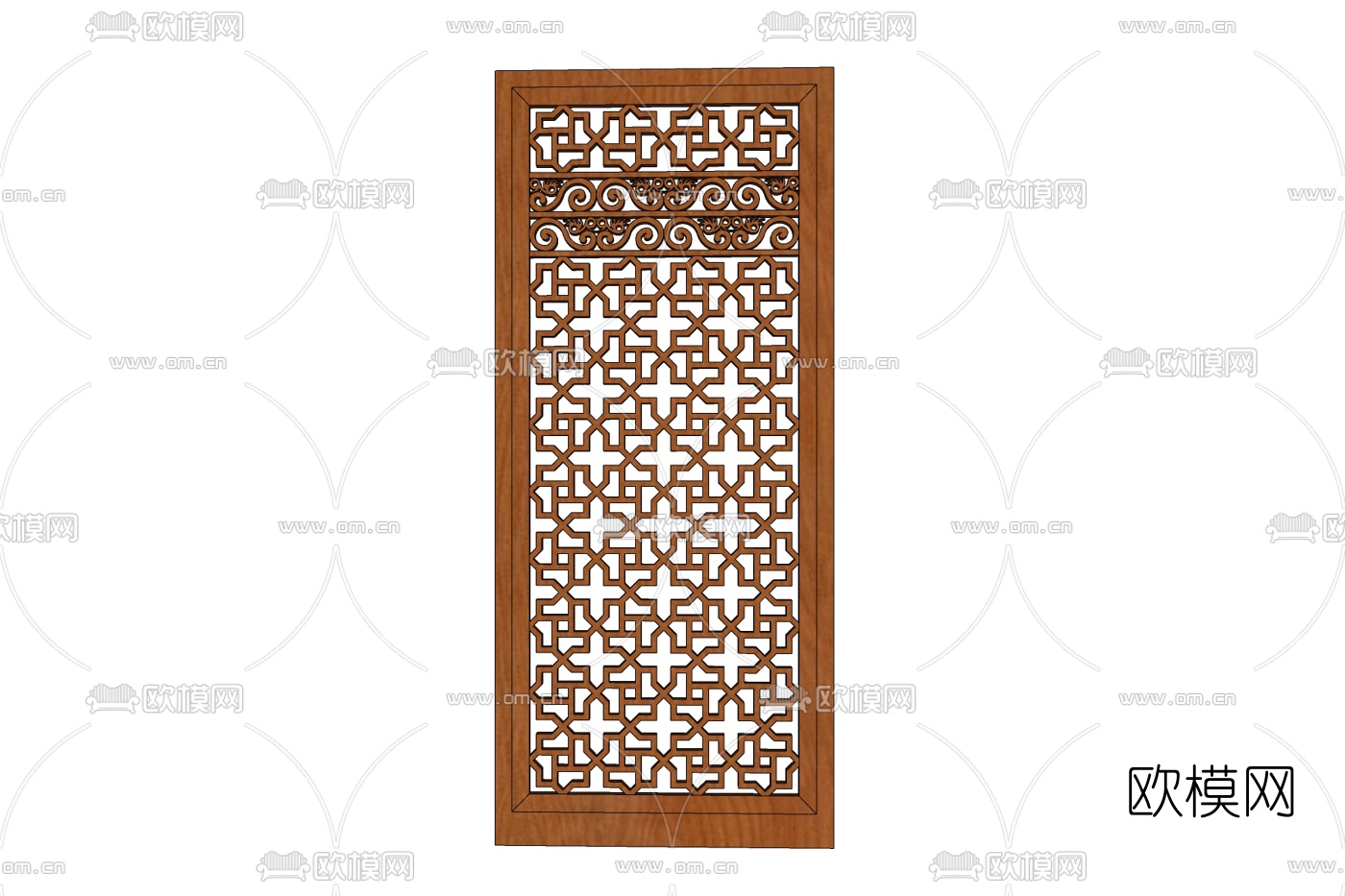 现代实木隔断屏风免费su模型下载