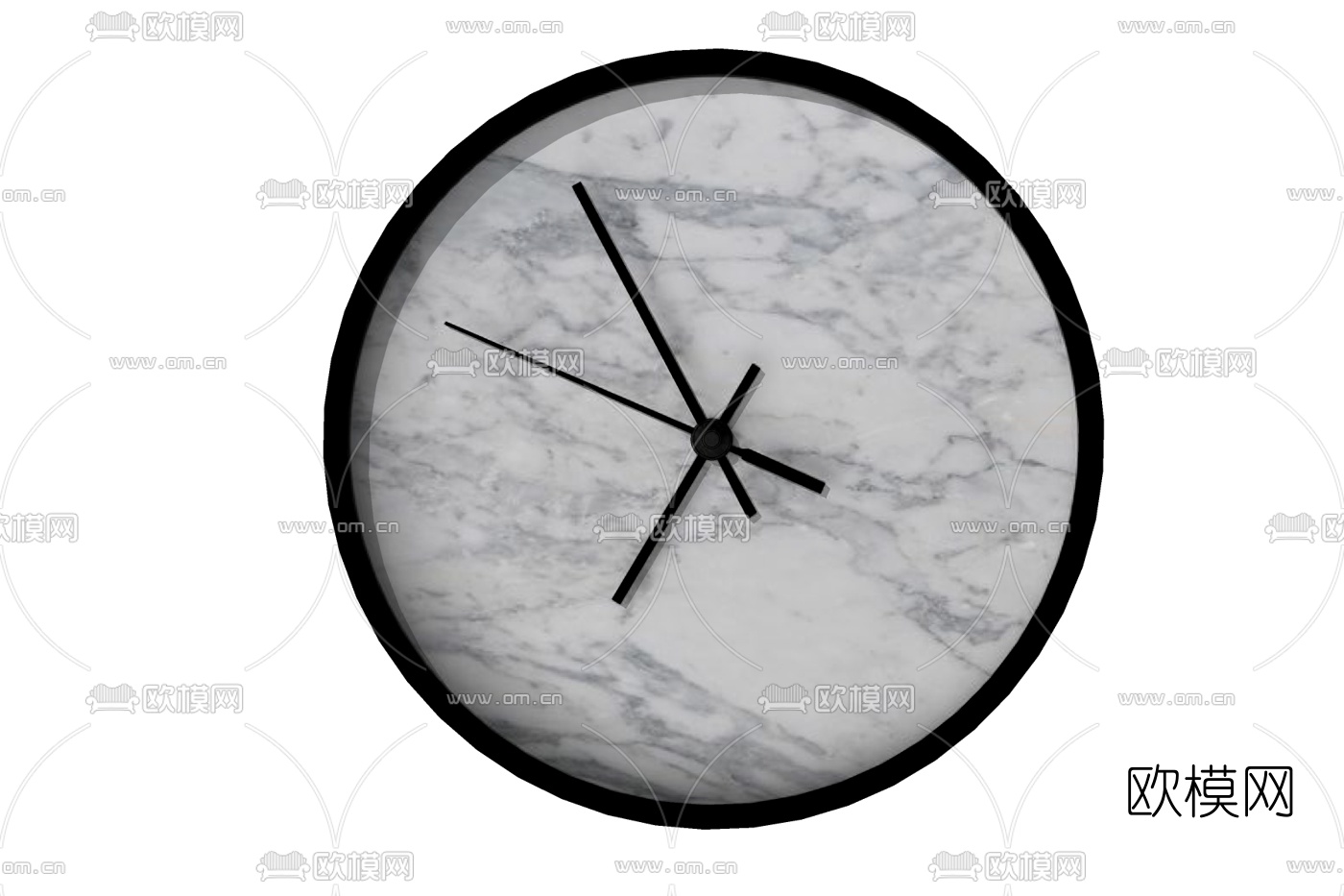 现代圆形钟表免费su模型下载