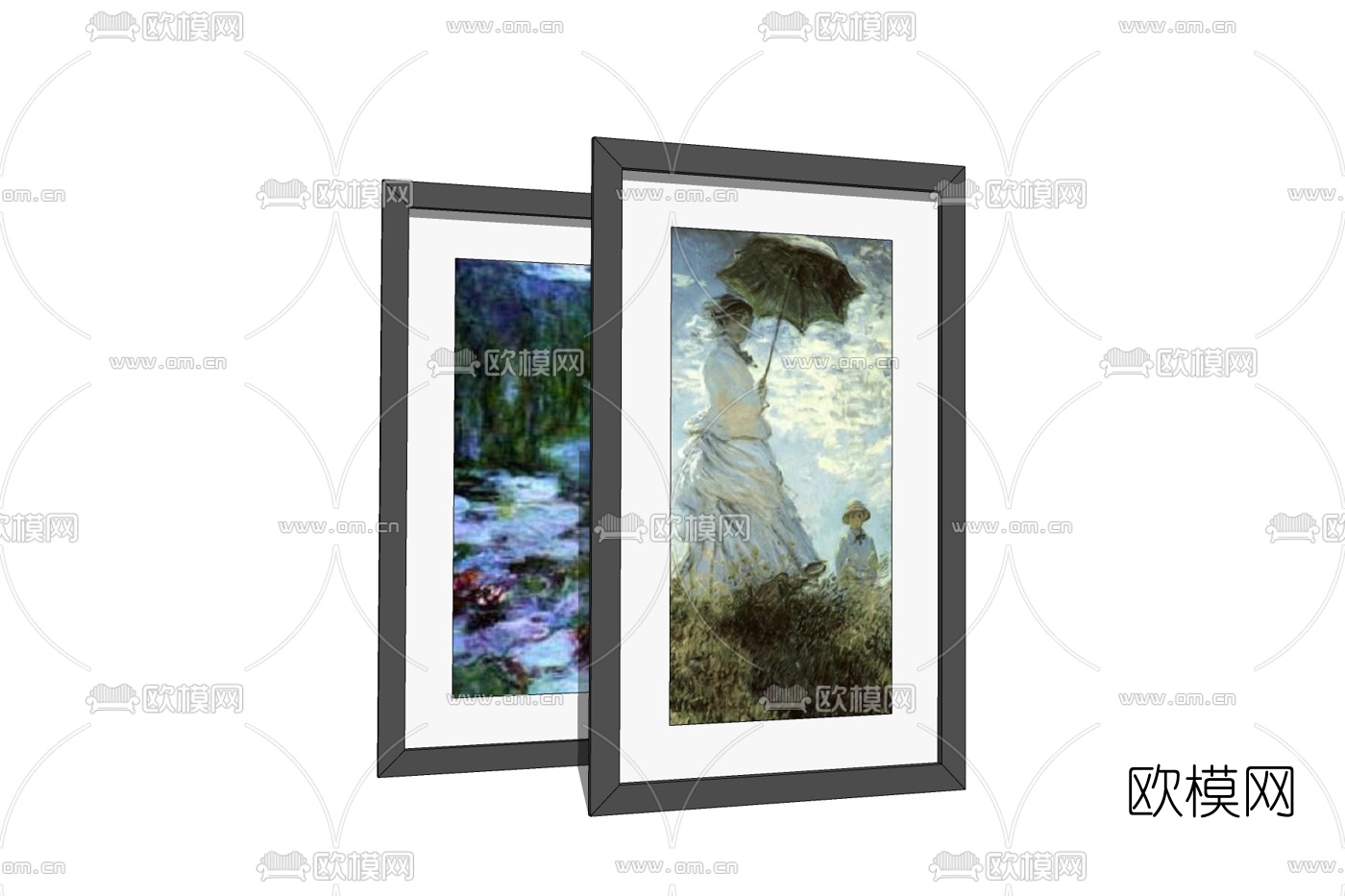 北欧风景装饰画免费su模型下载