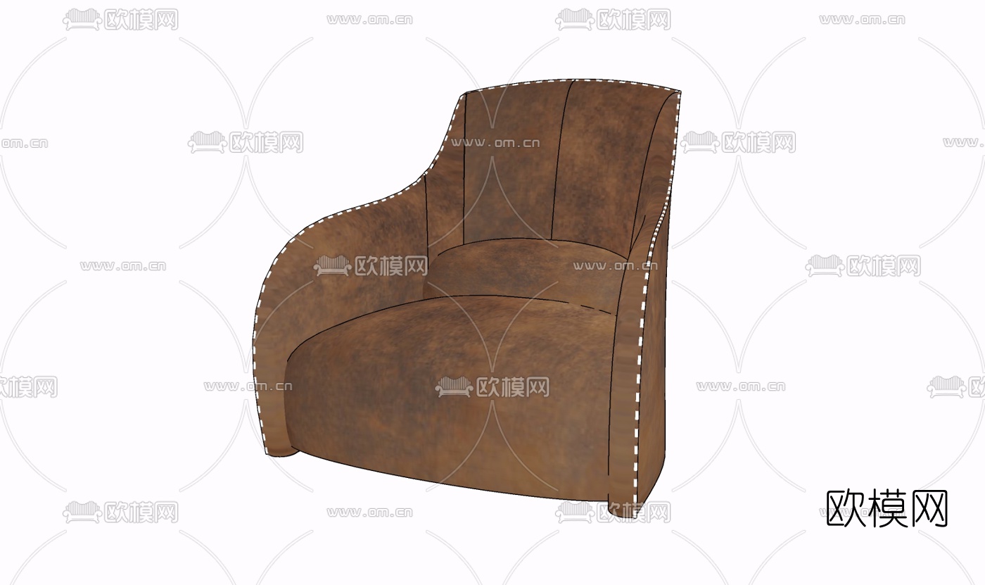 现代布艺单人沙发免费su模型下载
