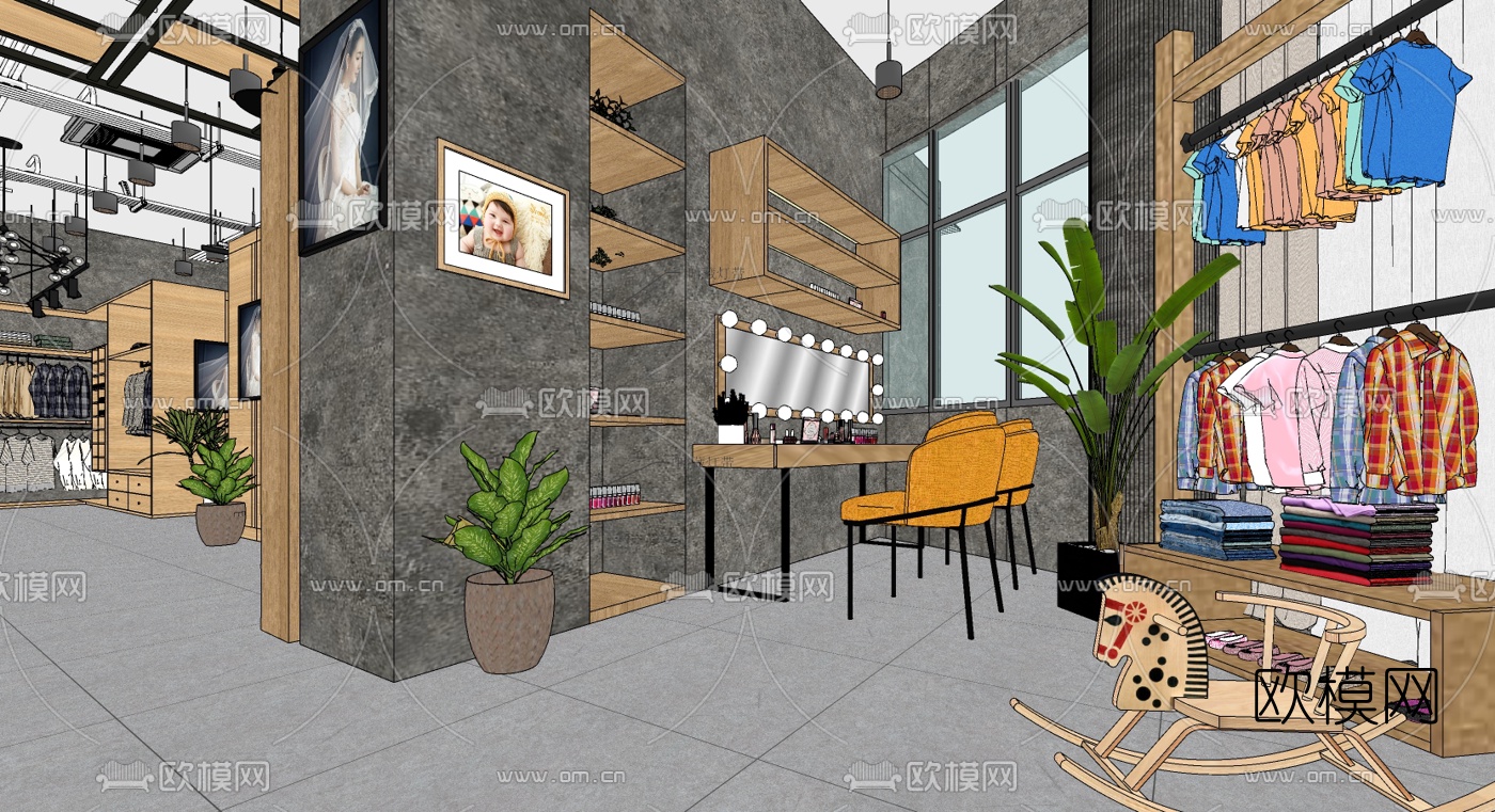 现代婚纱摄影影楼su模型下载（渲染图3）