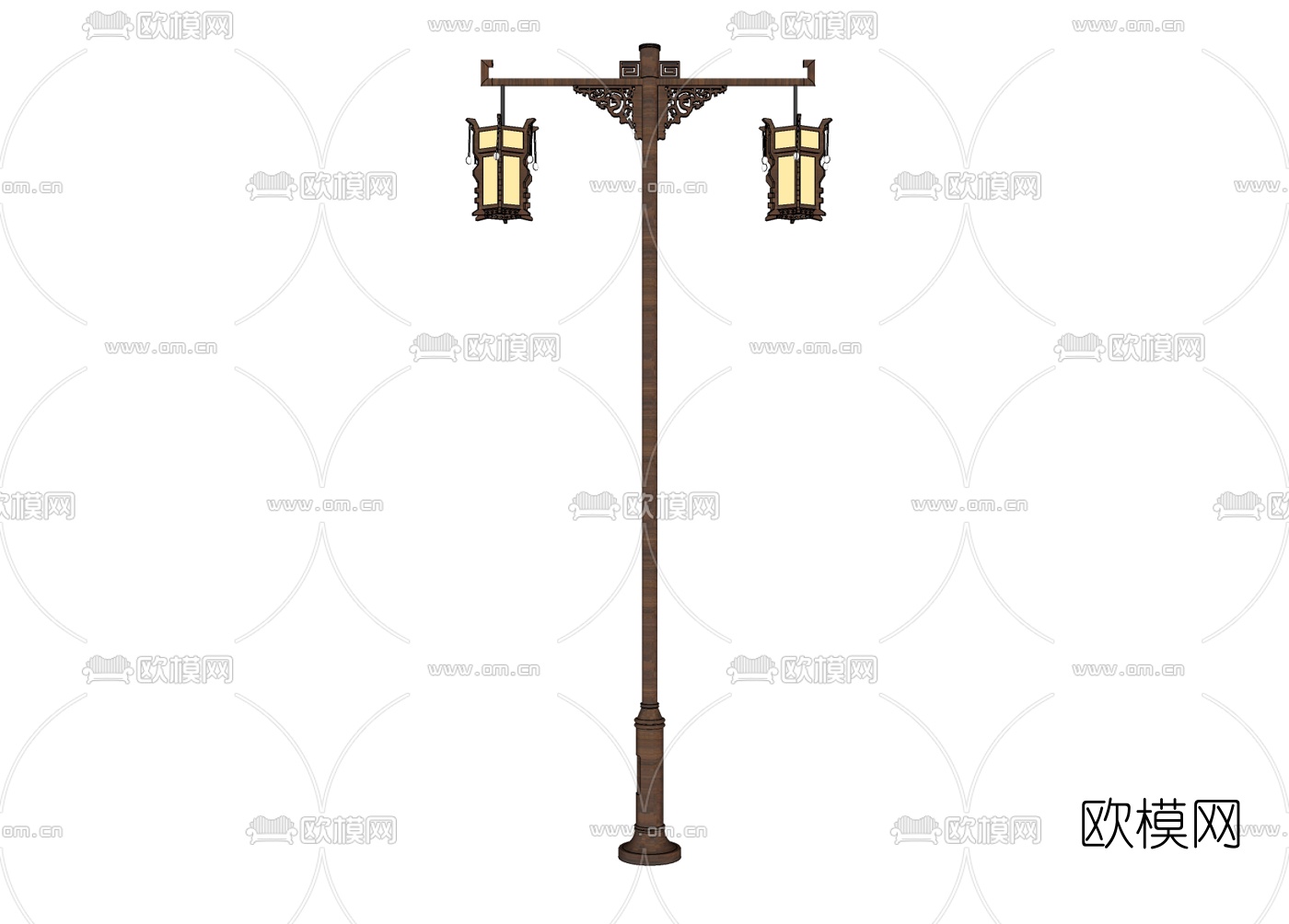 中式路灯免费su模型下载