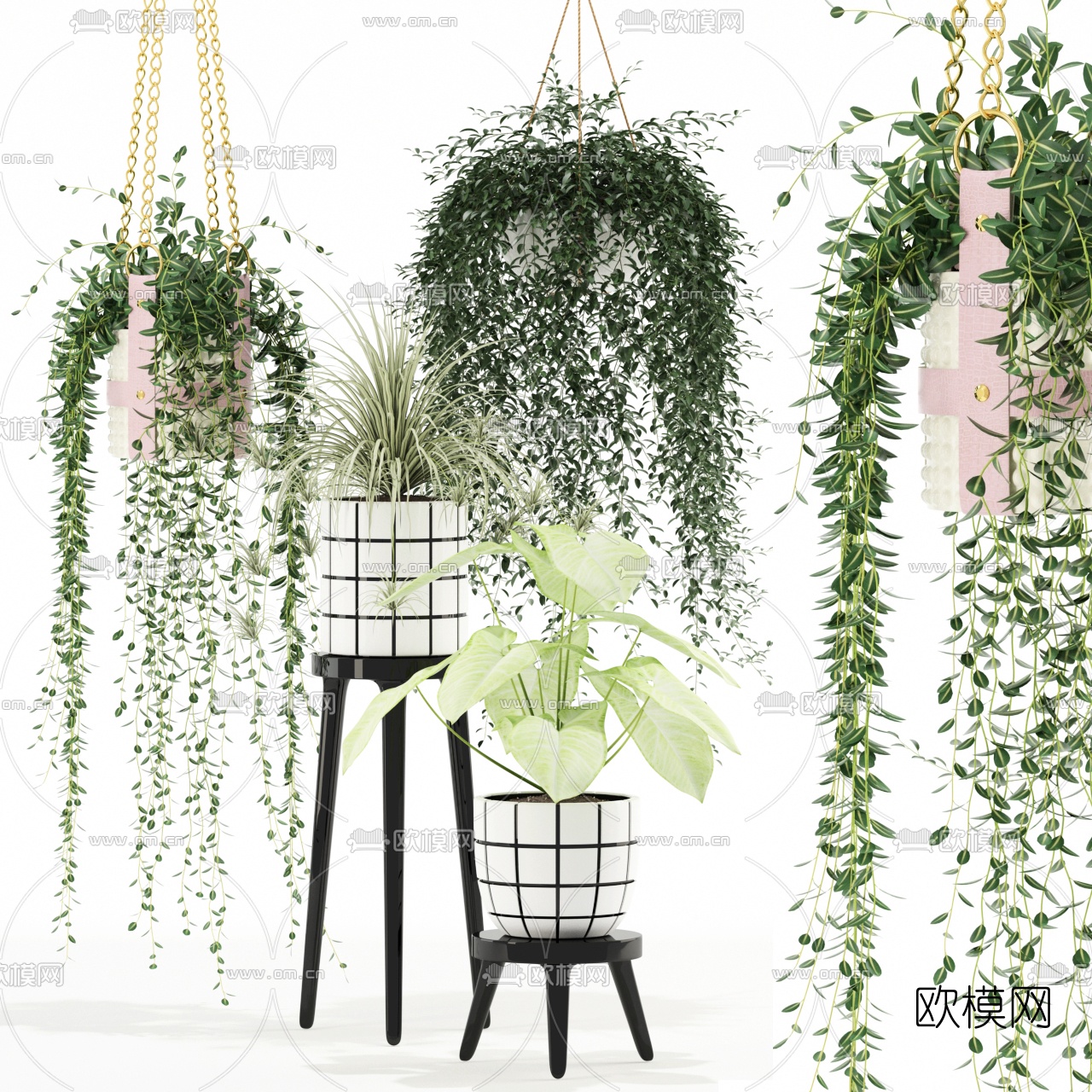 北欧绿植盆栽3d模型下载