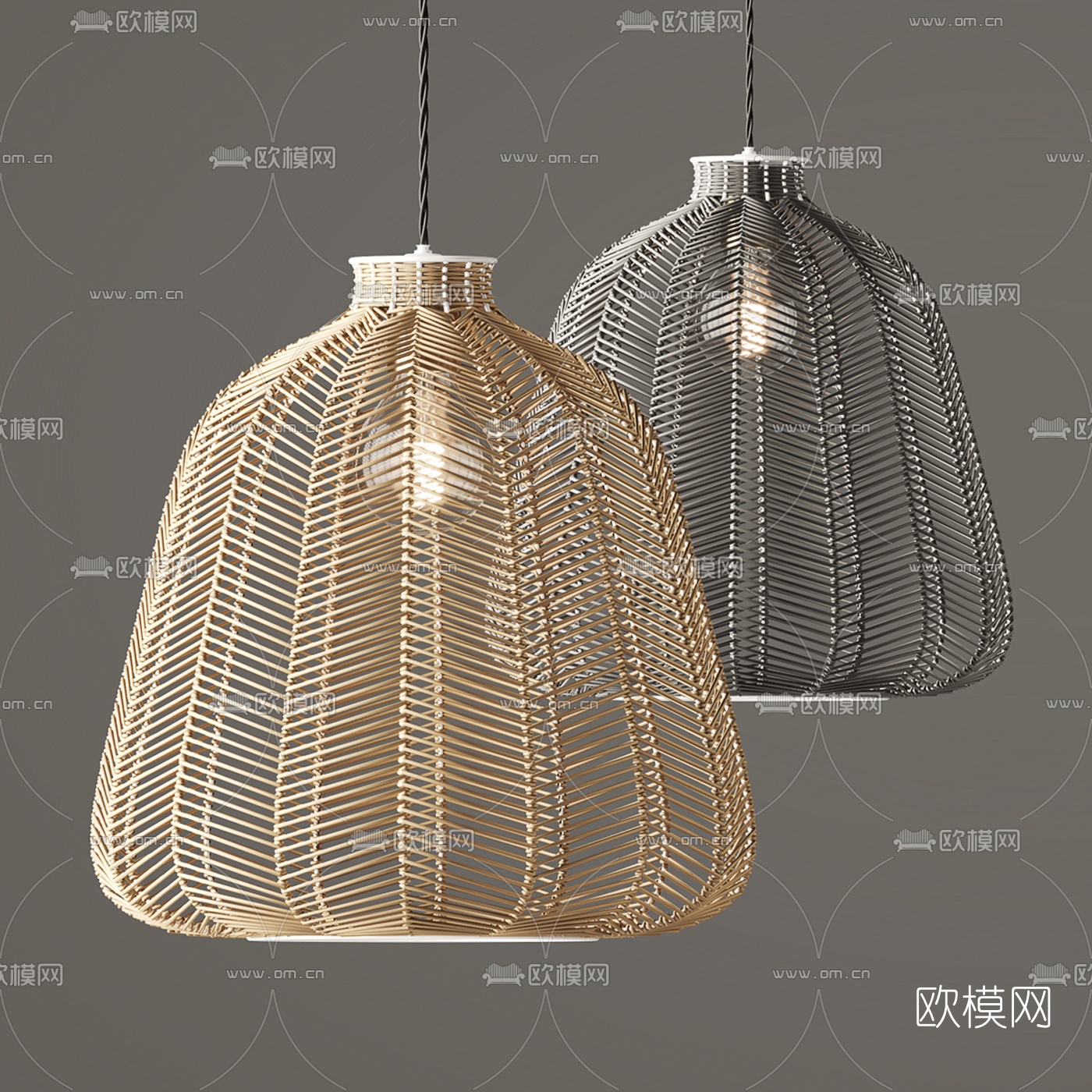 北欧编织吊灯3d模型下载