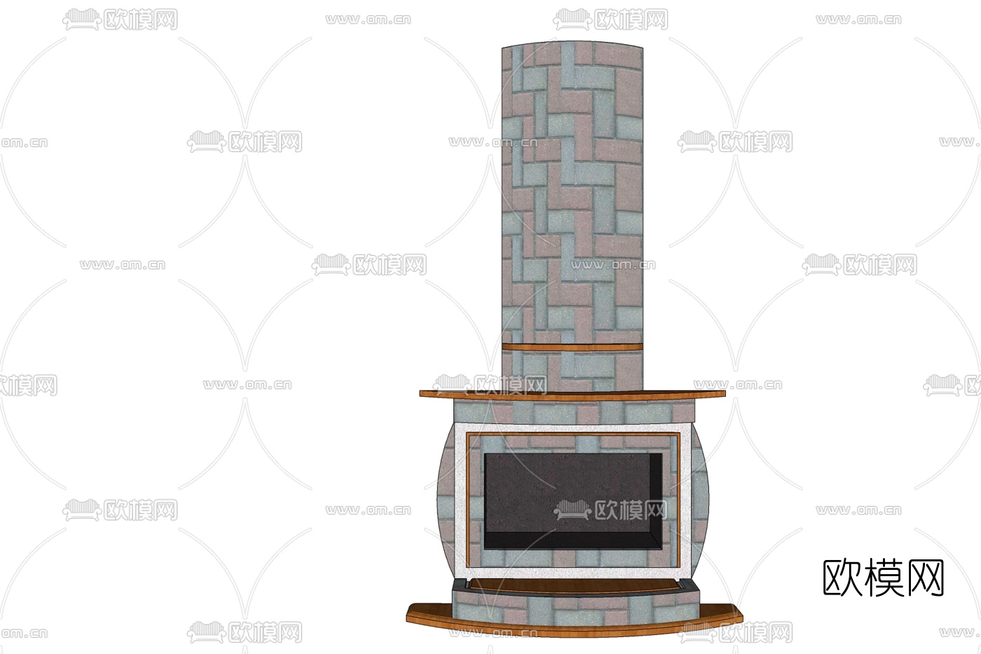 北欧壁炉免费su模型下载