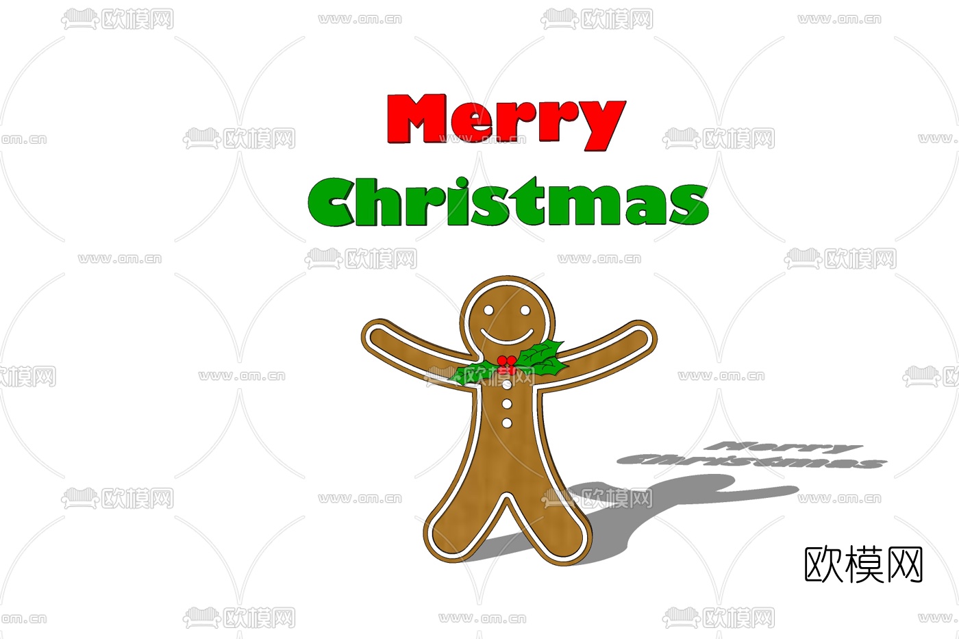 现代圣诞节挂件免费su模型下载