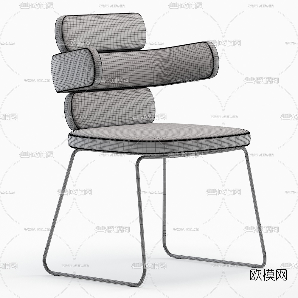 现代皮革办公椅3d模型下载（渲染图3）